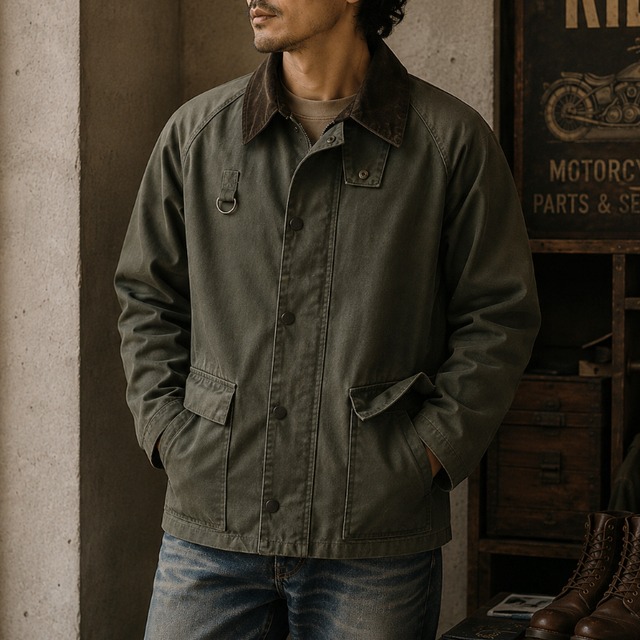 Corduroy collar hunting jacket 00483