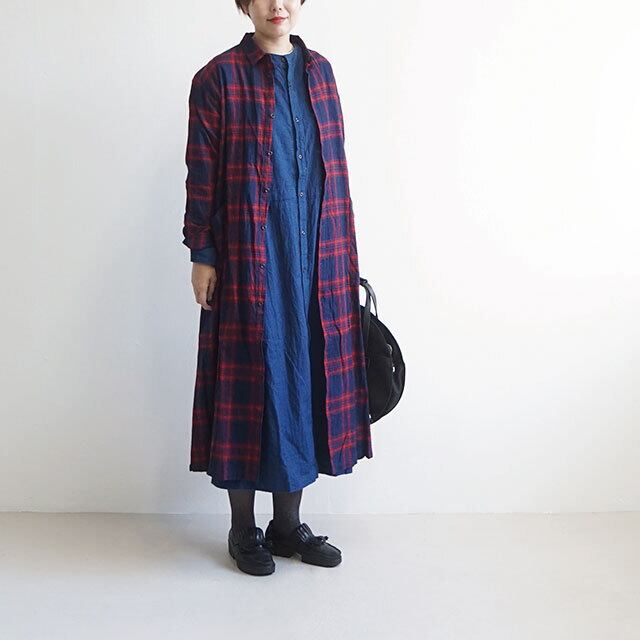 Ichi イチ インディゴチェックシャツワンピース 品番 Es Life エスライフ