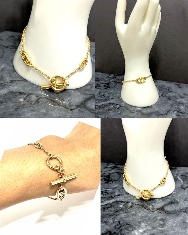 HERMES エルメス K18 YG シェーヌダンクル ファランドール イエロー