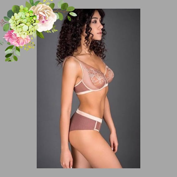 グラマーさん(大きなサイズ)のインポート一枚レースワイヤーブラ 65F,70F,75F( 日本サイズG65,G70,G75)GR-10871 ココア色 ラトビア の高級ブランドGRACIJA-RIM (グラシアリム)