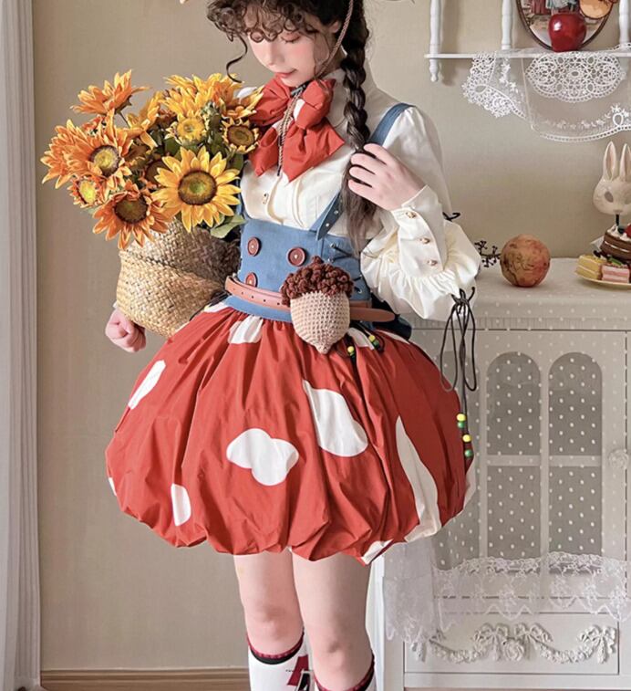 ロリータファッション サスペンダー ジャンパースカート 松ぼっくり