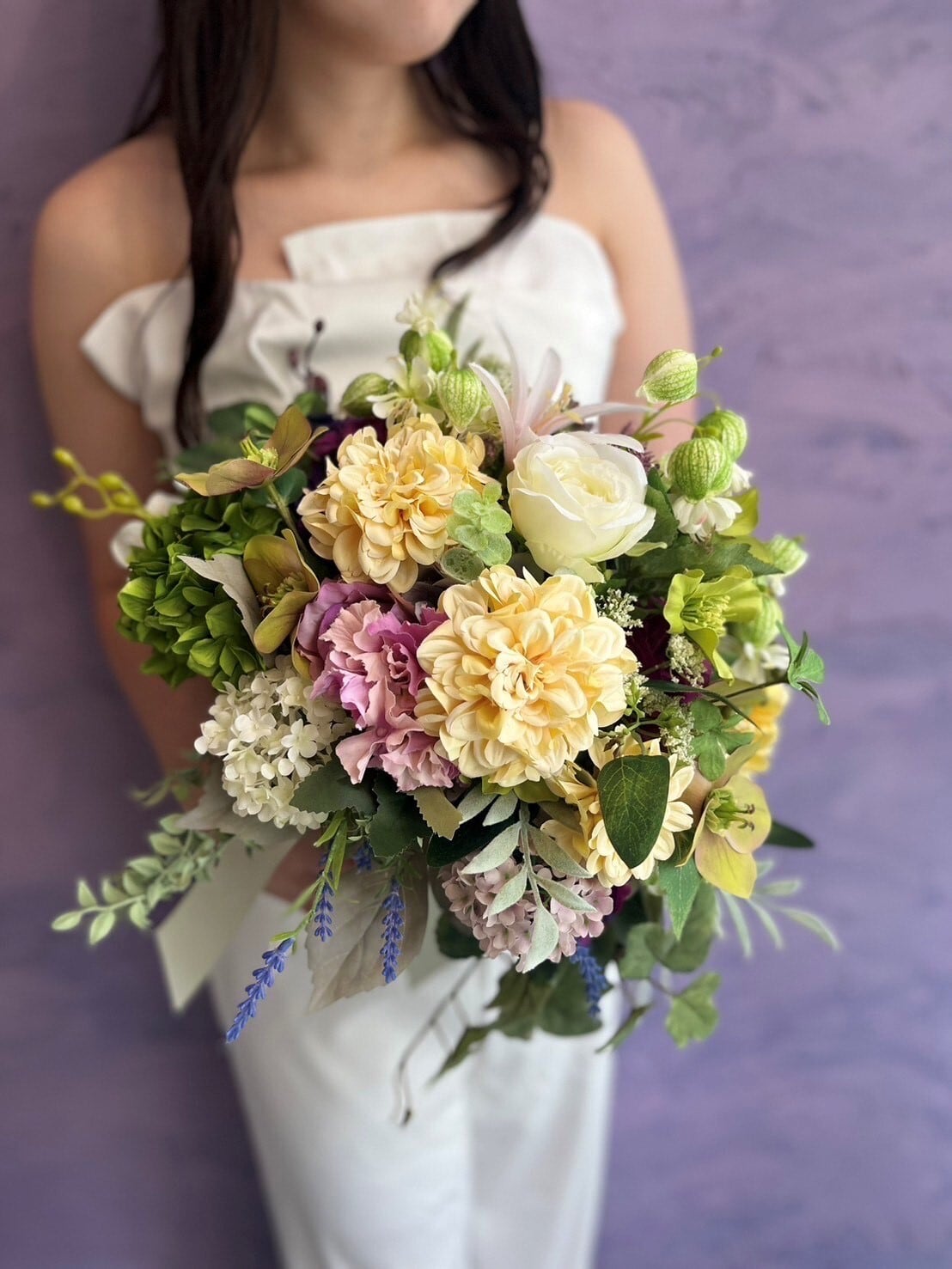 アーティフィシャルフラワー 胡蝶蘭のキャスケードブーケ