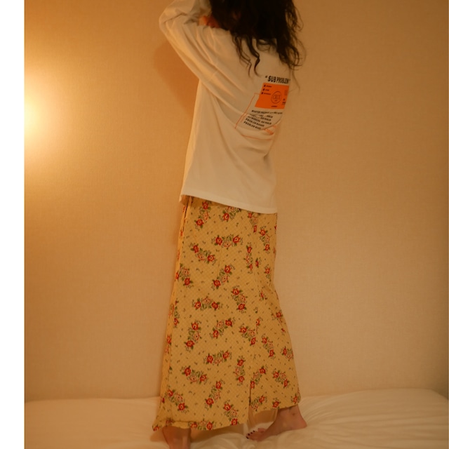 Union made Flower pattern long skirt