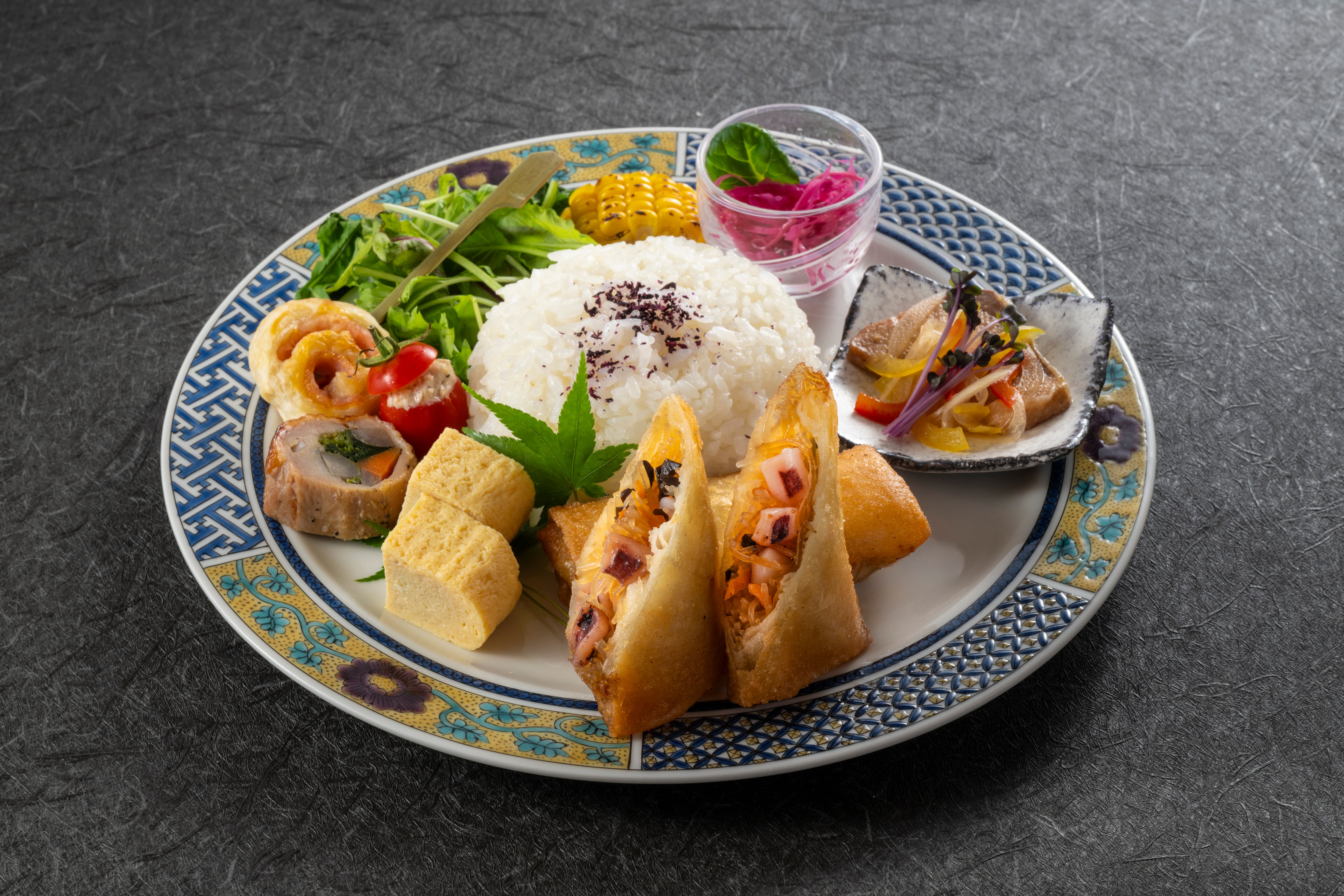 手作りいか春巻きワンプレートランチ