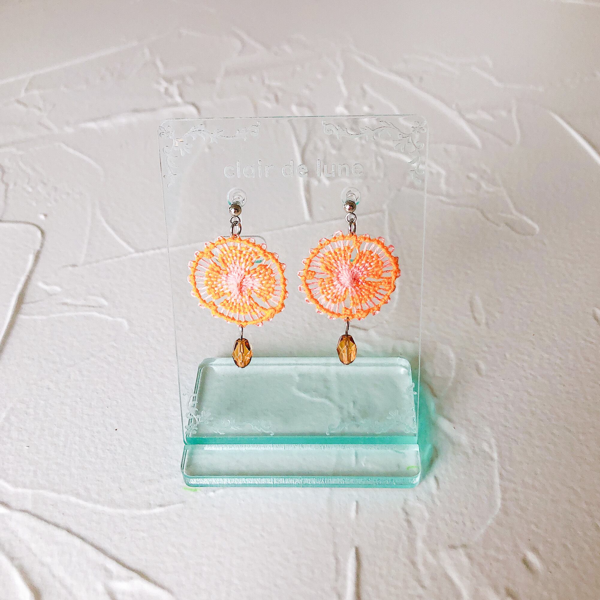 【シンプルなパンジー】earring ☽