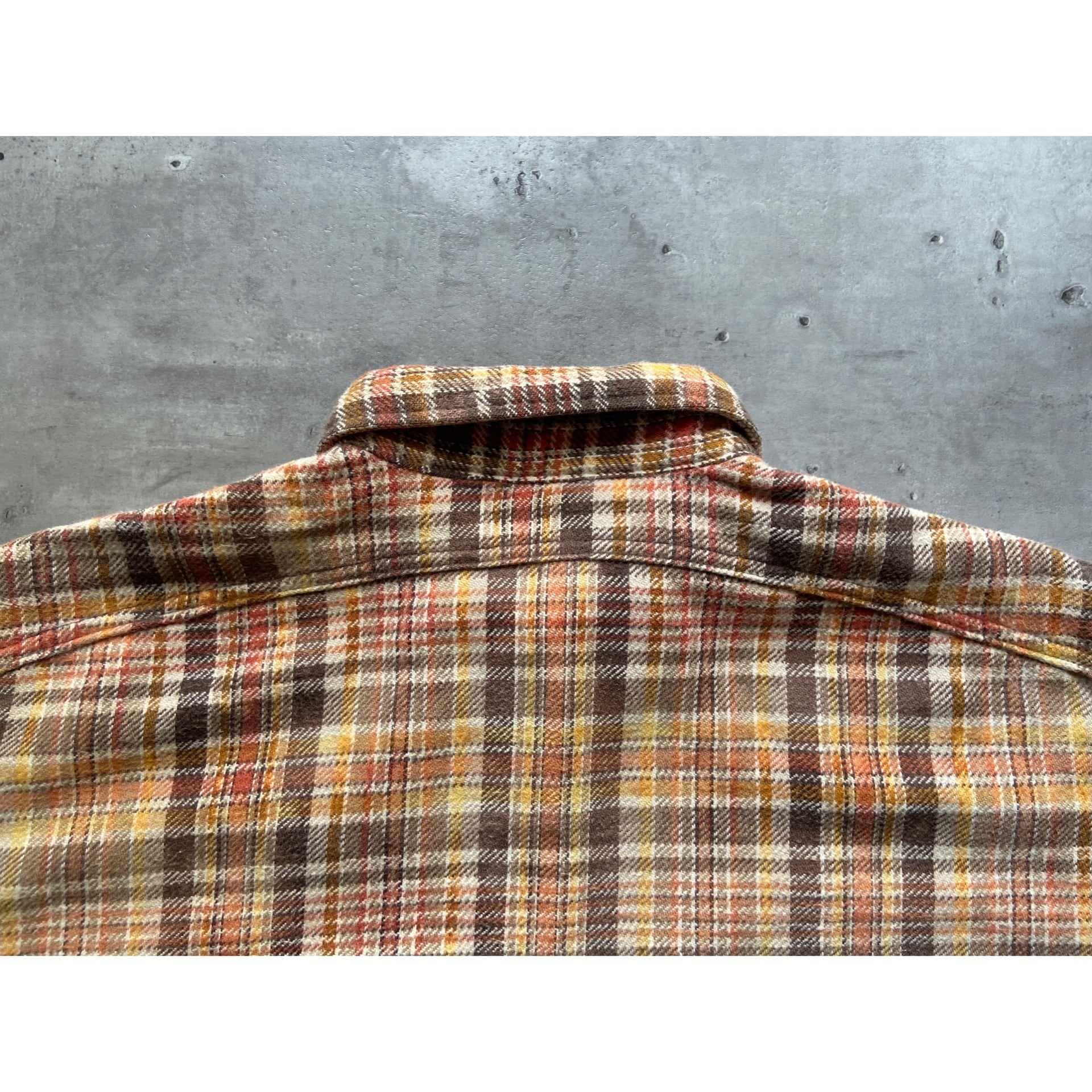 70s “BIG YANK” vintage l/s plaid heavy flannel shirt ビッグヤンク