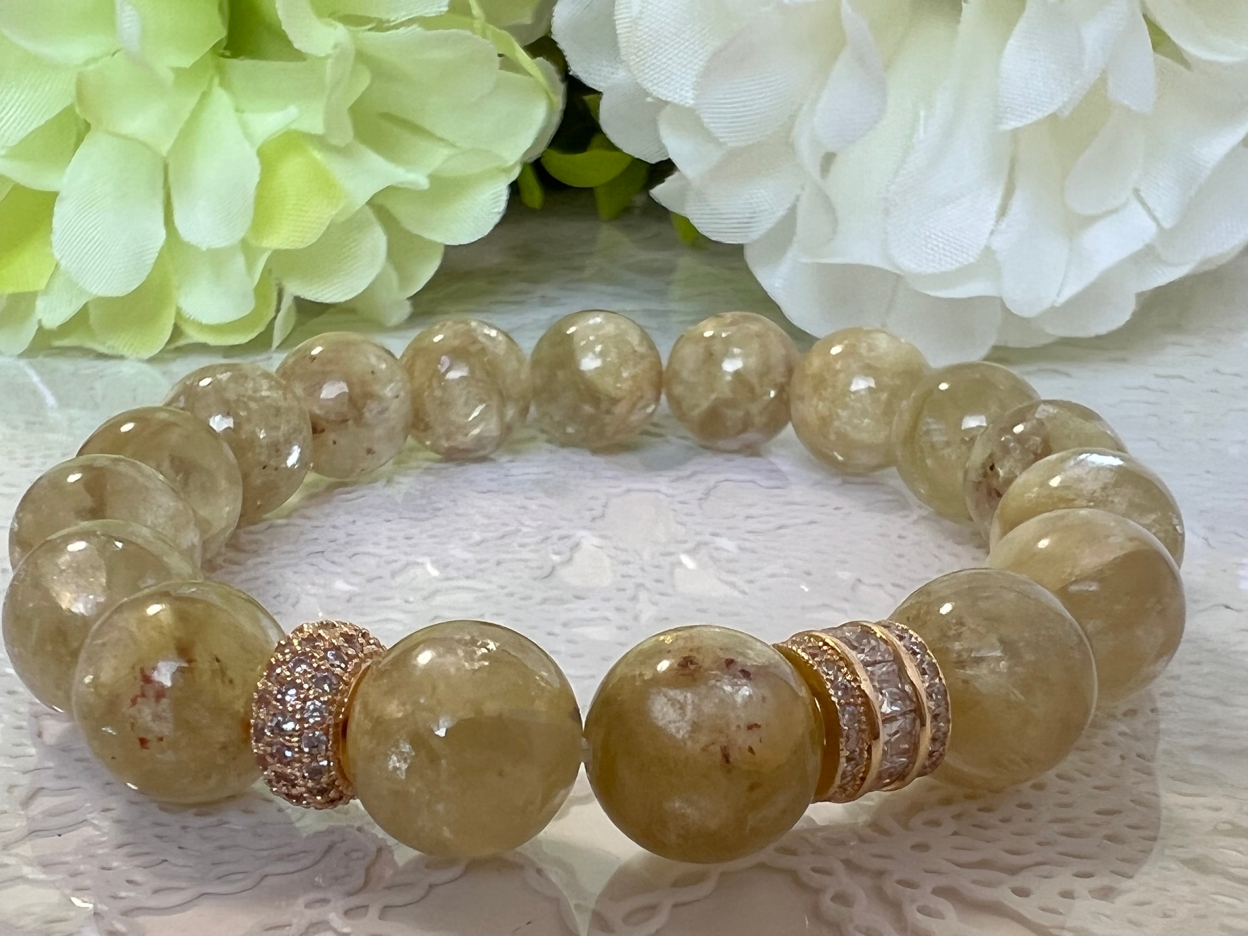 【ゴールデンマイカ☾·̩͙⋆10mm後半】天然石 パワーストーンブレスレット