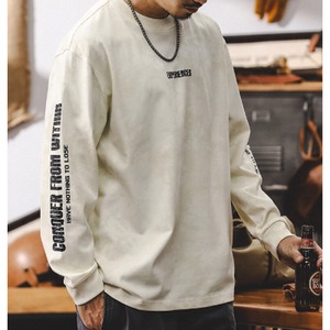 スリーブプリント クルーネック ロンT 10198