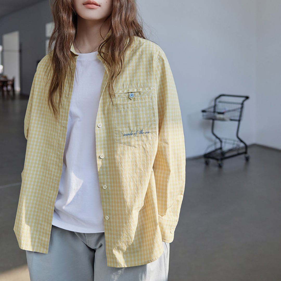 gingham loose fit shirt