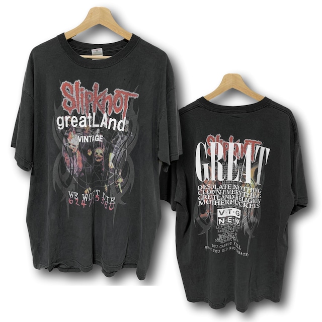 greatLAnd VINTAGE SLIPKNOT TEE BLACK XL