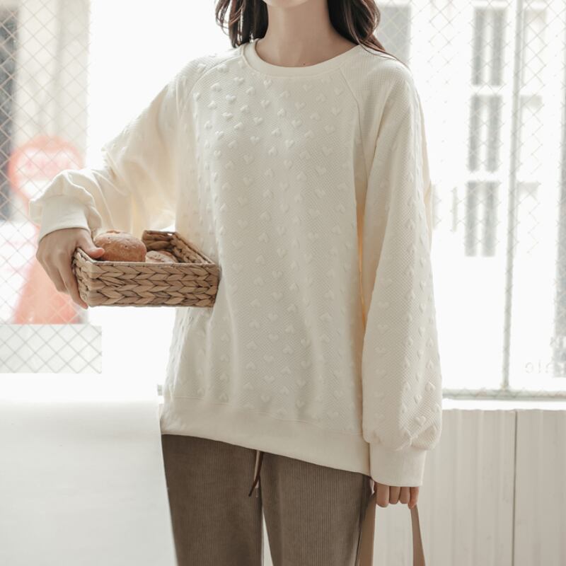 ラウンドネックスウェットトップス M1880