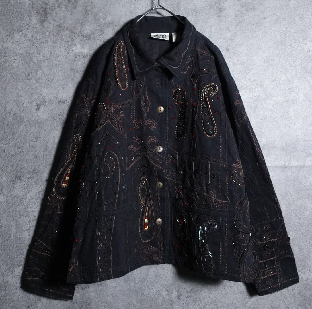 "CHICOS" Black paisley pattern jacket