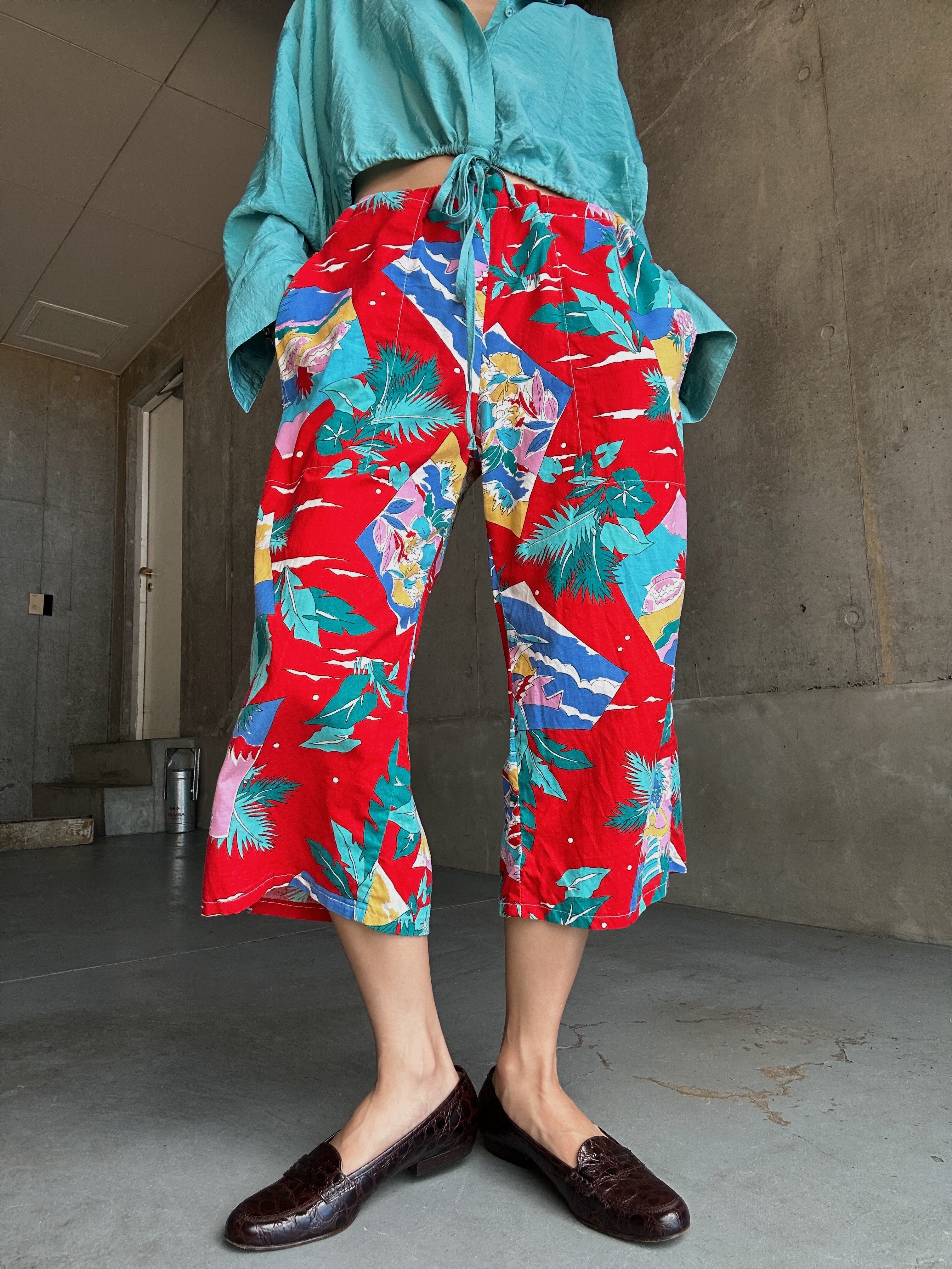(PT883)Tropical pattern cotton pants