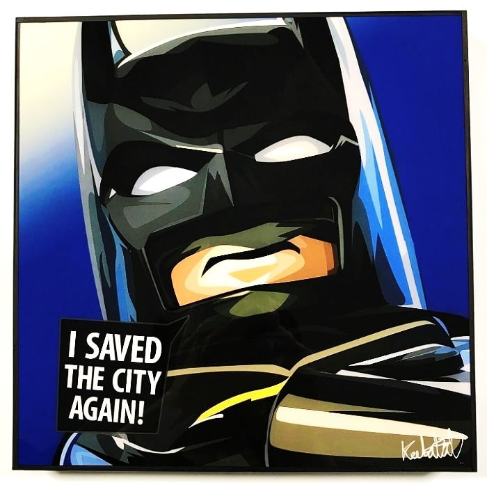 Batman バットマン ポップアートパネル Keetatat Sitthiket ポップアートフレーム ポップアートボード グラフィックアート ウォールアート 絵画 壁立て 壁掛けインテリア 額 ポスター プレゼント ギフト インスタ映え 映画 アニメ アメコミ キータタットシティケット