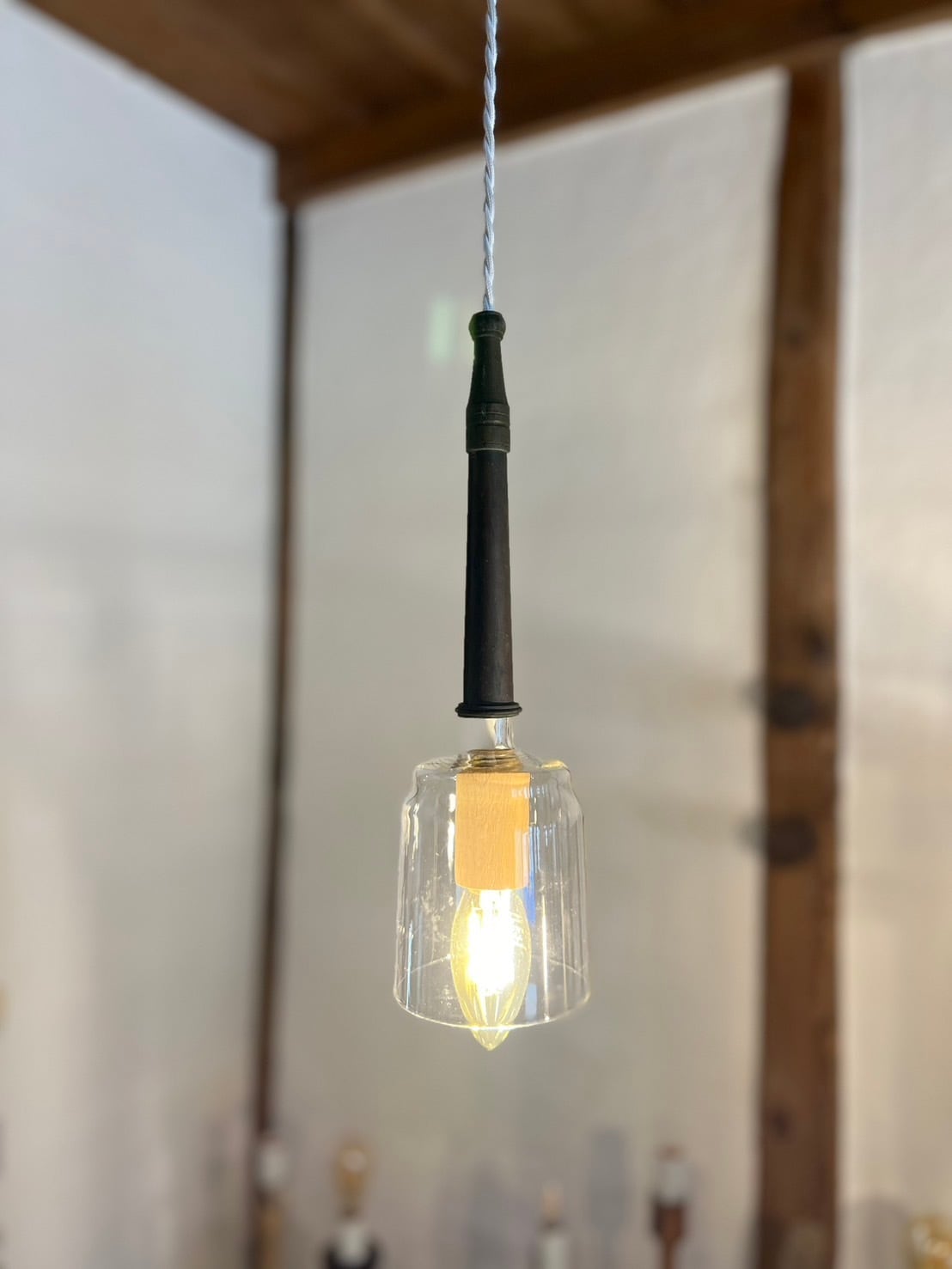 古い銅漏斗ペンダントライト カフェ什器 古い小さいろうと