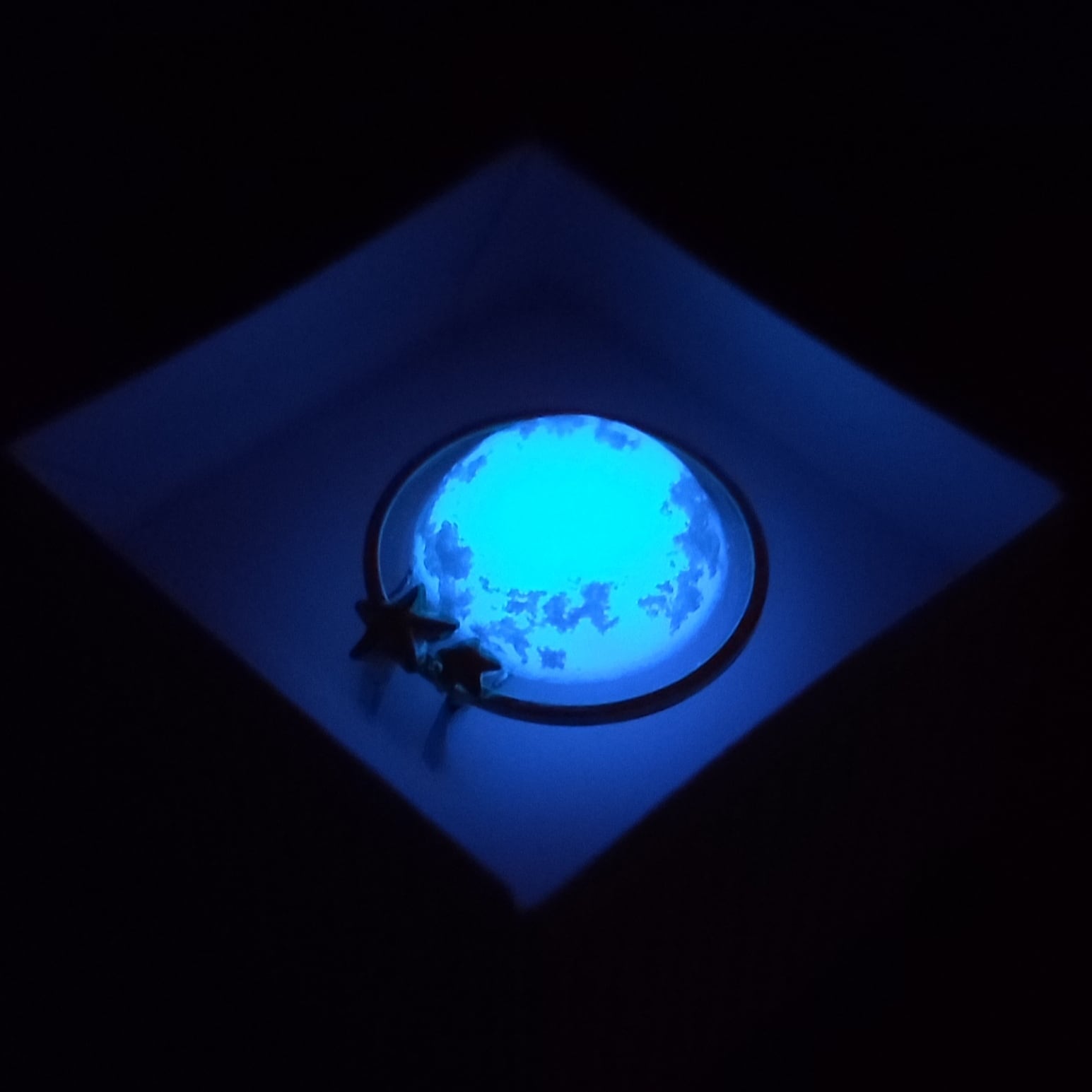 受注製作【暗闇で光る 惑星リング スカイ】 レジン レジンアクセサリー