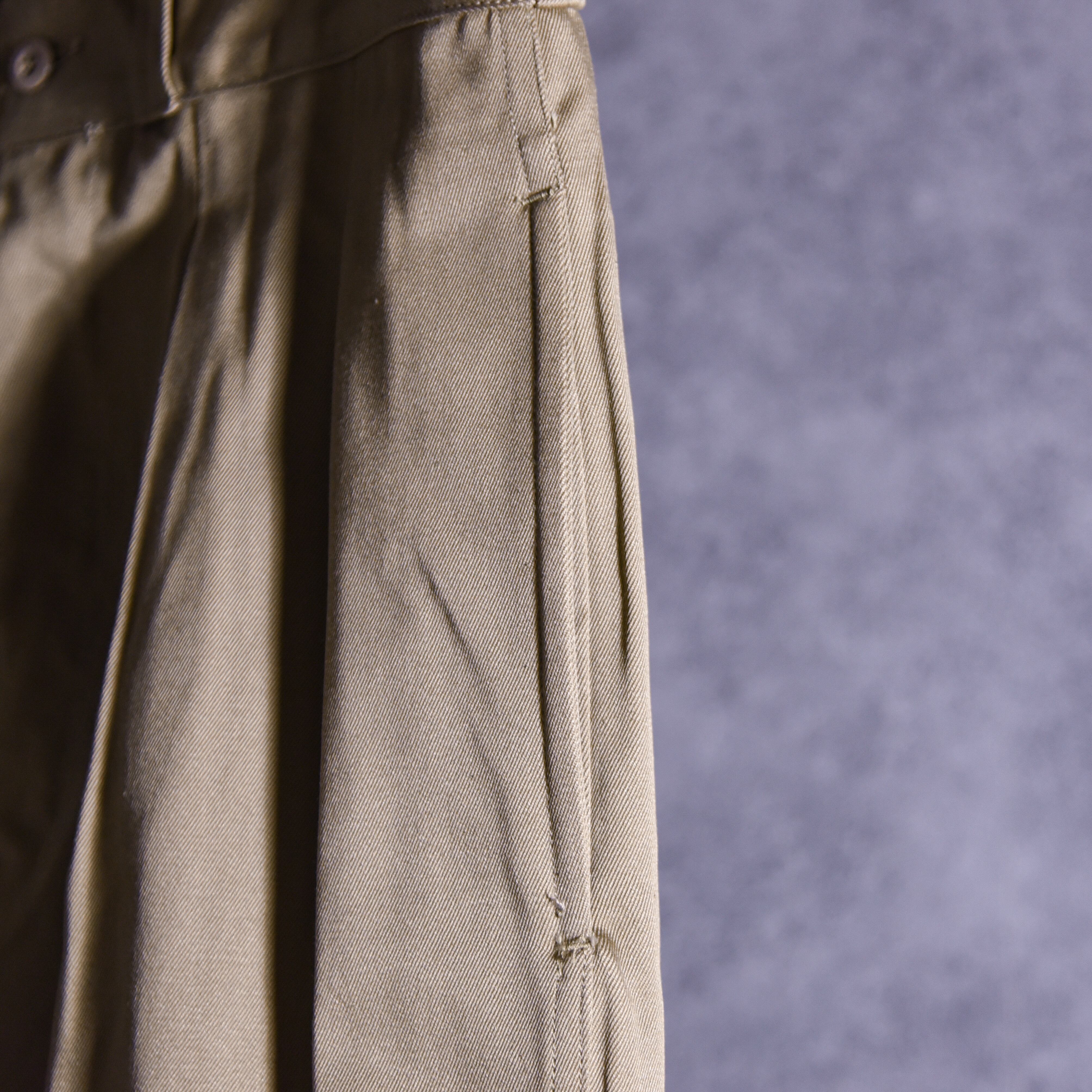60s フランス軍 民間 M52チノ 民間品 ブラウン Size36 50's 60's フランス軍 M52 チノトラウザーズ チノパン 後染めブラック