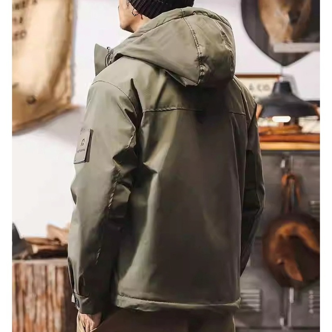 Zip-Up Long Sleeve Patch Pocket Hip-Length Jacket ◇2color H0932