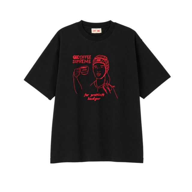 canterbury x Coffee Supreme Headgear girl Tシャツ BLACK canterbury x Coffee Supreme Headgear girl Tシャツ BLACK