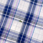 90s 00s LACOSTE ラコステ チェック BD ボタンダウン 半袖シャツ 3/マルチ メンズ オールド ファブリカ