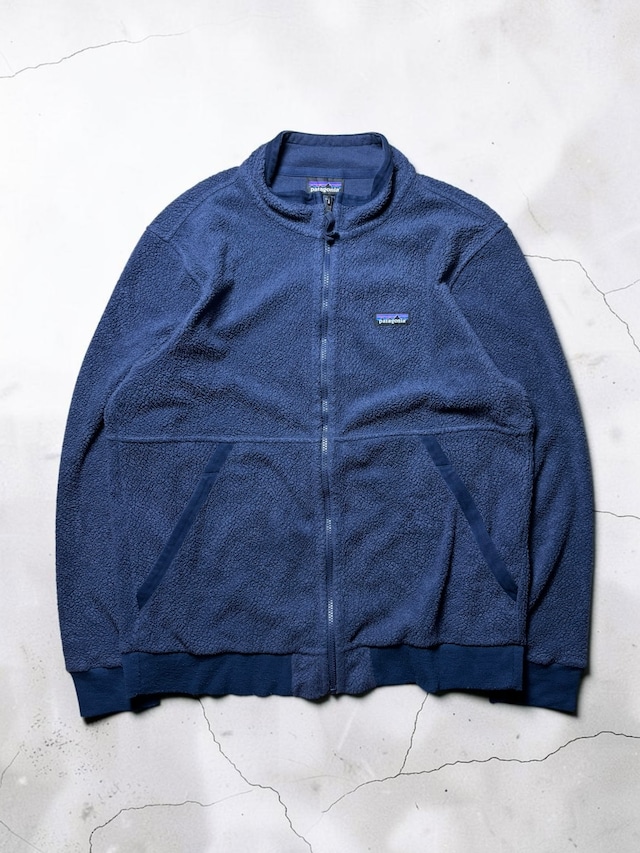 Patagonia Charcoal Gray Full Zip Pile Fleece Jacket Classic Logo Patch Outdoor Performance Layer