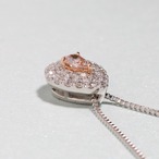 ペアシェイプカット ファンシーオレンジピンクダイヤモンド ネックレス SI1 /pt950 / 0.126ct / DA 0.160ct