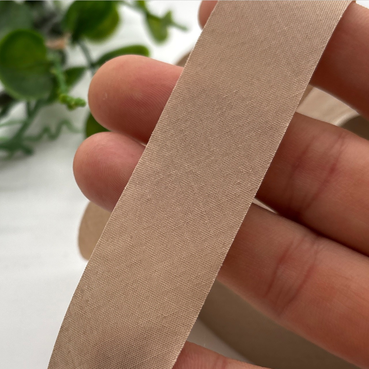 NY960◆66m◆M◆バイアステープ生地◆サンドベージュ