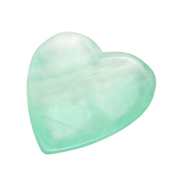 グリーンフローライト ハート お皿 緑 パワーストーン 天然石 原石 浄化用器 1点物 アクセサリー入れ 開運インテリア 風水アイテム 誕生日プレゼント ギフト