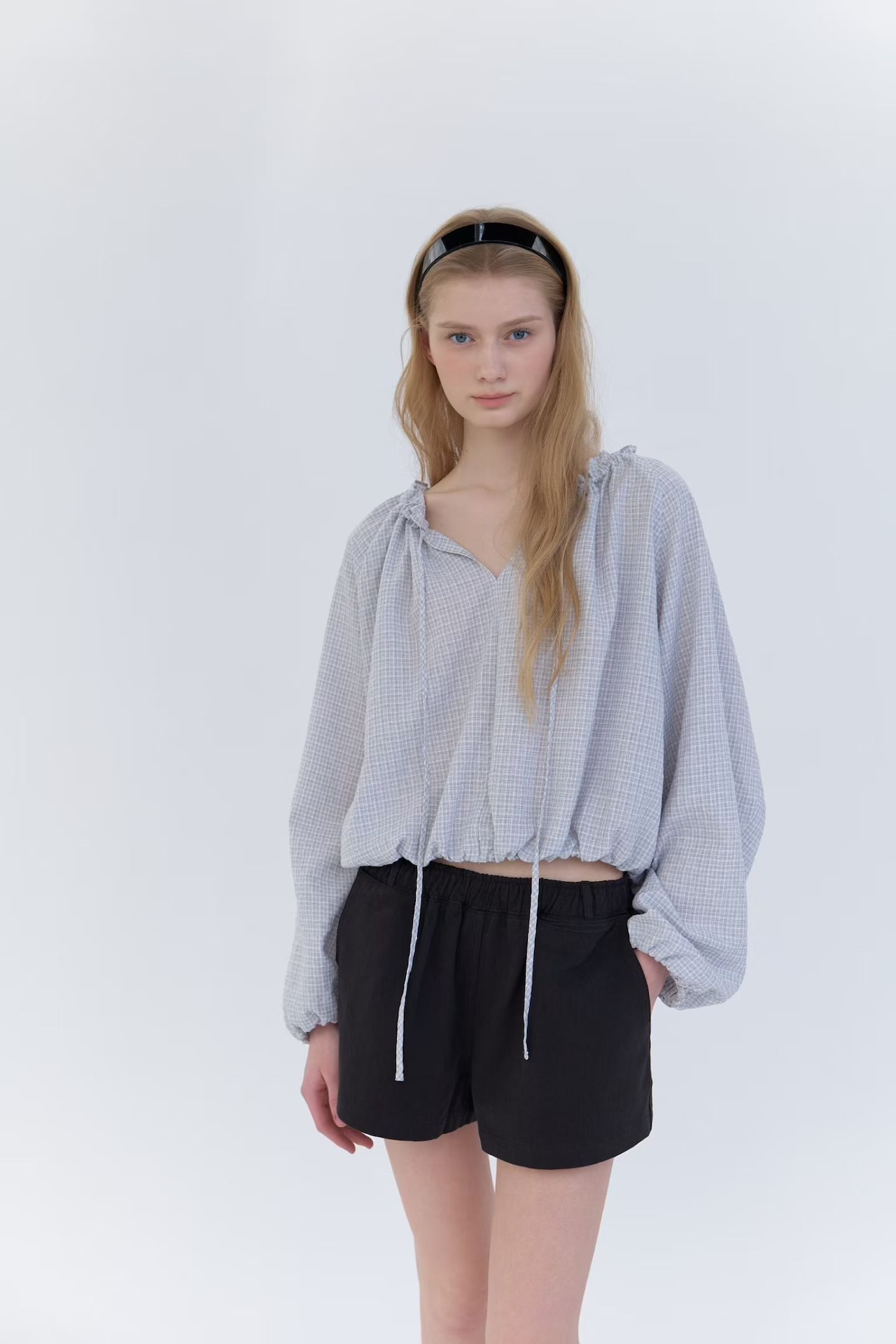 (予約) forest / Frill ribbon blouse 2color