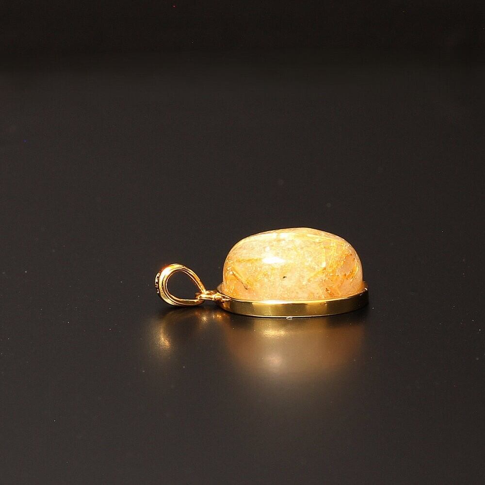 【天然石】ゴールドルチルクウォーツ⑦ 天然石 ネックレス 華やかで洗練された印象に ルチルクォーツ トップ