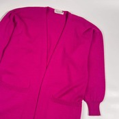 イタリア製 ENRICA MASSEI エンリカマッセイ ウール ニット カーディガン 羽織り 40/マゼンタ系 レディース