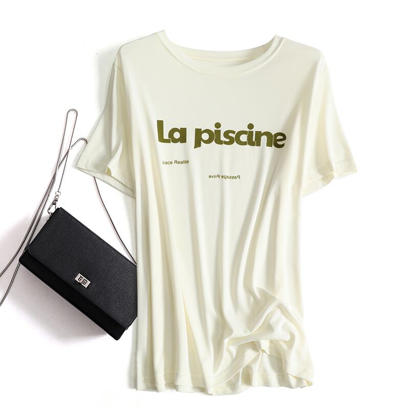 letter print T-shirt TO0736