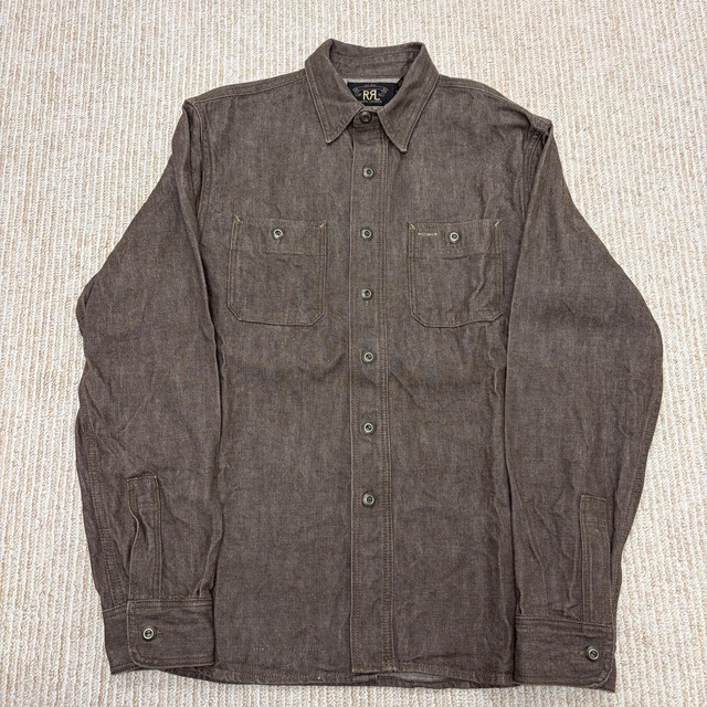 RRL BROWN DENIM WORK SHIRT