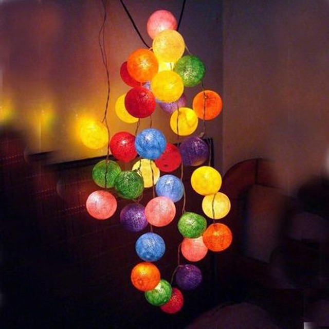 20 生地 RGB 綿ボールライトクリスマスナヴィダードストリングクリスマスライト Luminaria クリスマスウェディングパーティーロマンチックな装飾ランプ電球