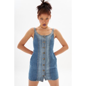 [WHY NOT US] 2-tone denim mini dress - blue 正規品 韓国ブランド 韓国代行 韓国ファッション 韓国通販 ワンピース