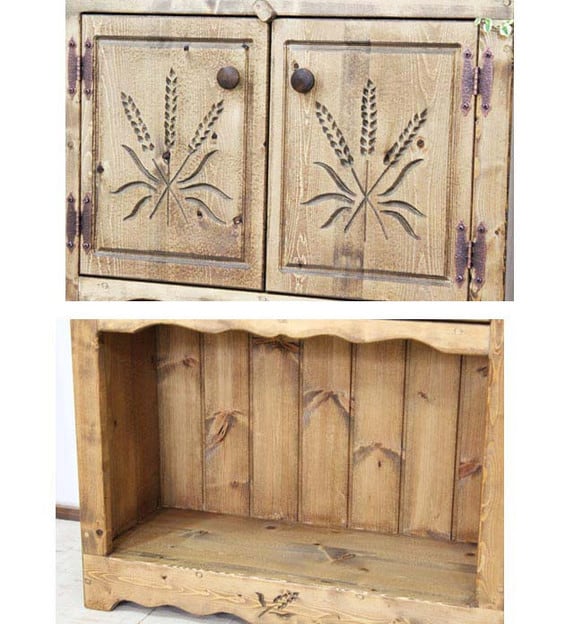 ハンドメイド　麦穂のカントリーミニキャビネット ハンドメイド麦穂のカントリーミニキャビネット