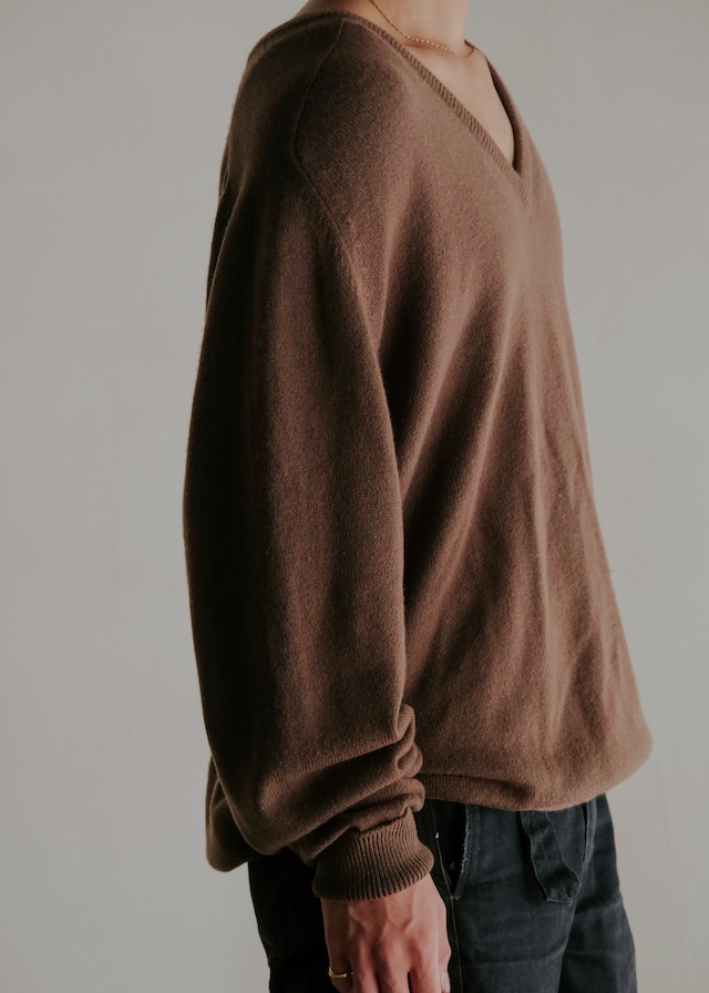 90's ARNYS PARIS split raglan sleeves pure cashmere v neck knit