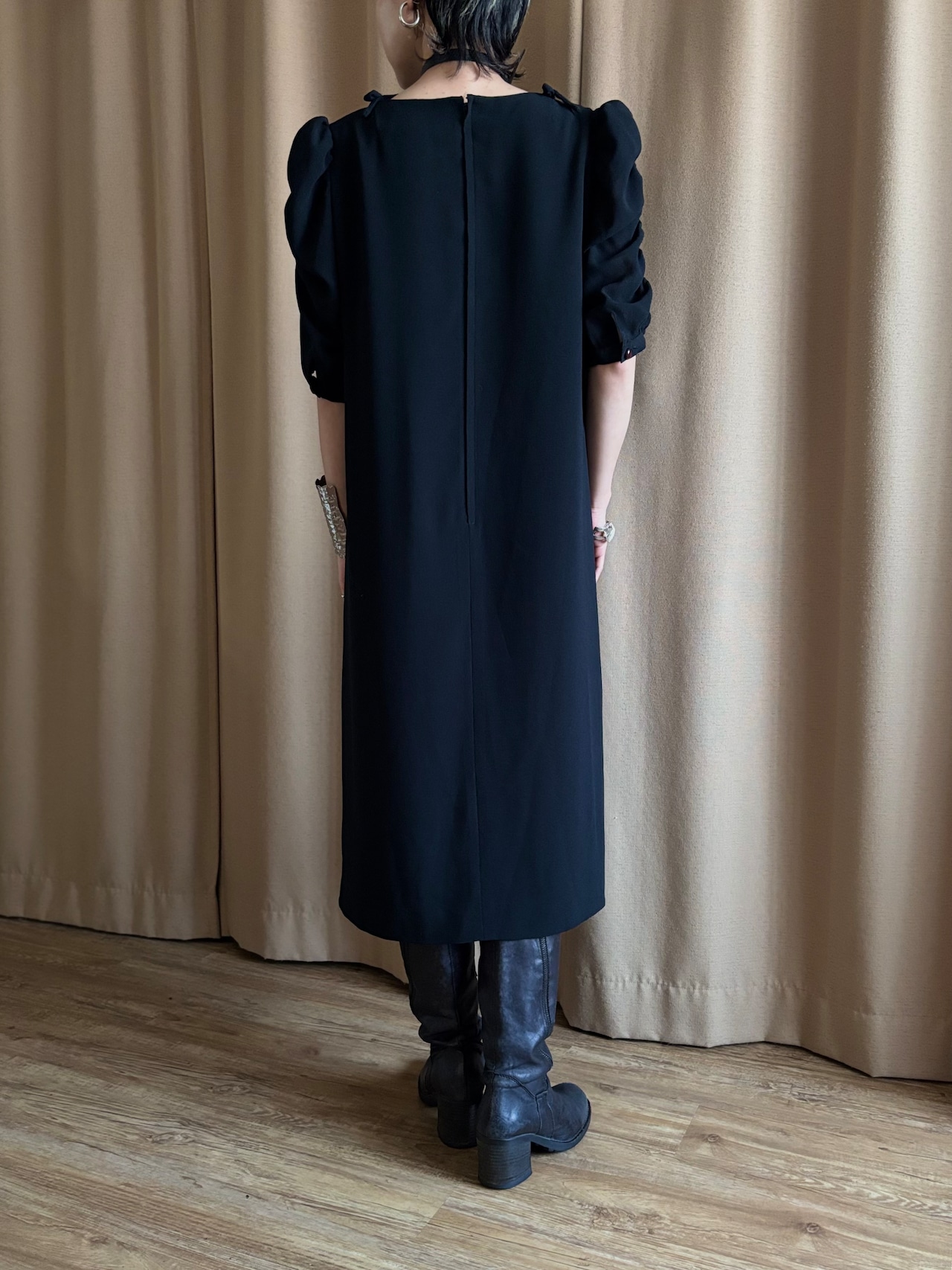 MADE IN JAPAN black drape dress-5235-4