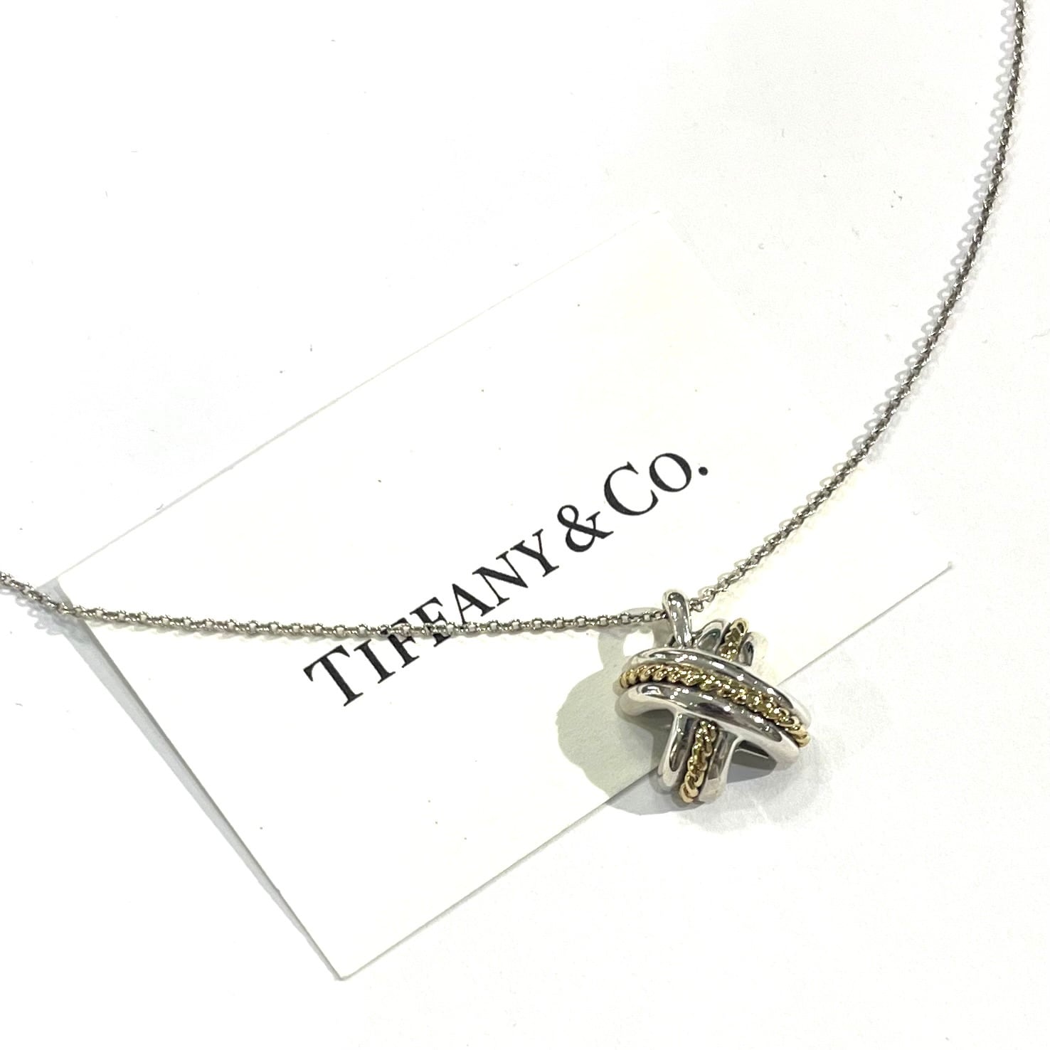 公相君様◇ティファニー◇ シルバー × ゴールド / タイバー TIFFANY &CO】2657 K18 YG ティファニーシグネチャー ネックレス