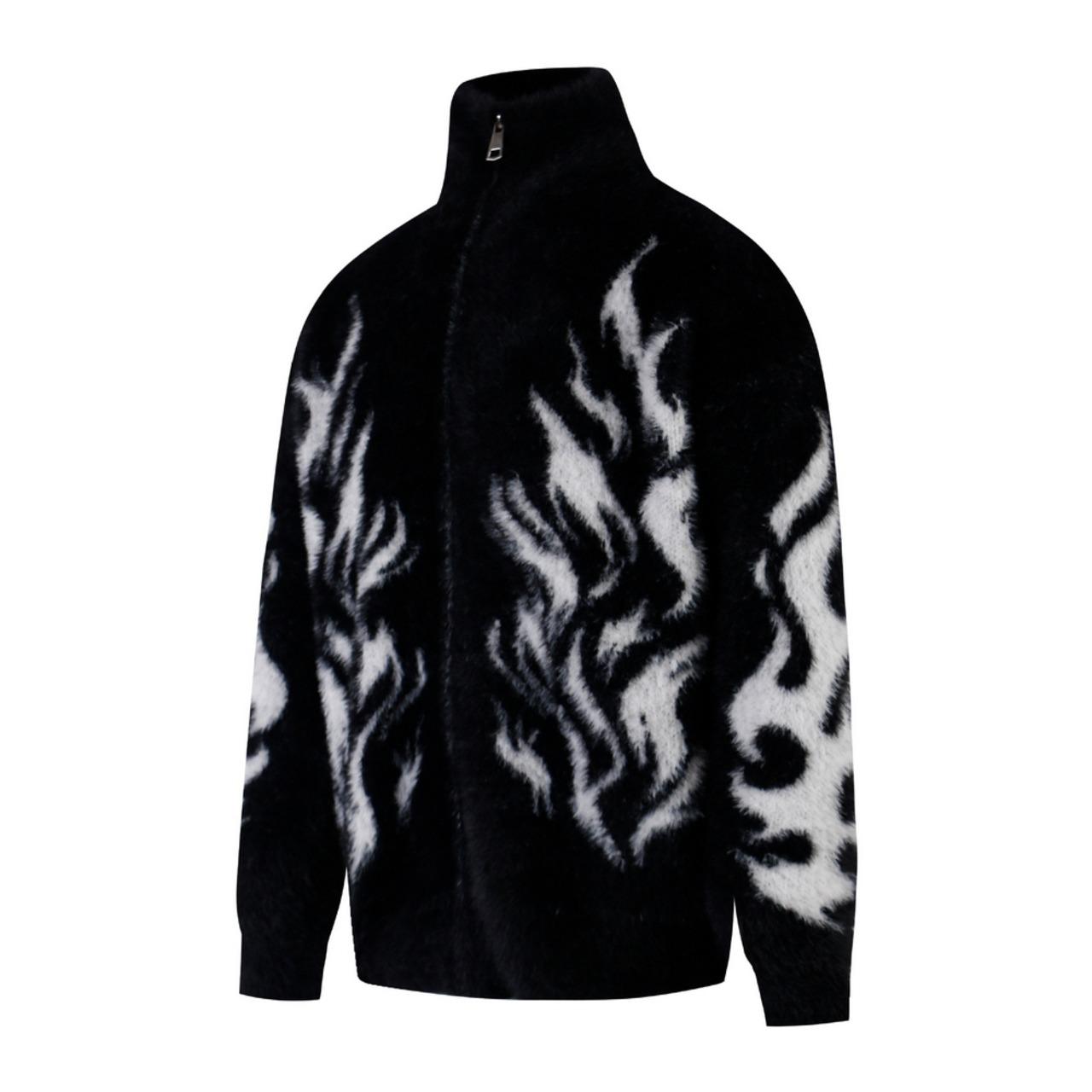 ストリート 炎のジッパーセーター T1919