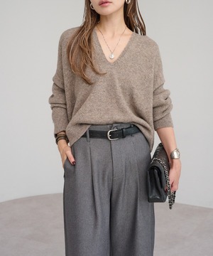 プレート付ドレープニット【t-10477】.