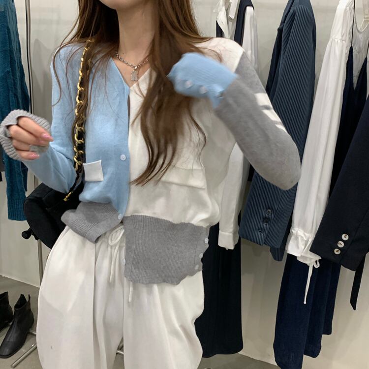 2020年秋新バージョンの優しいVネックニットカーディガンジャケットレディース薄手の怠惰な長袖セータートップ ドラファッションホール77757918361