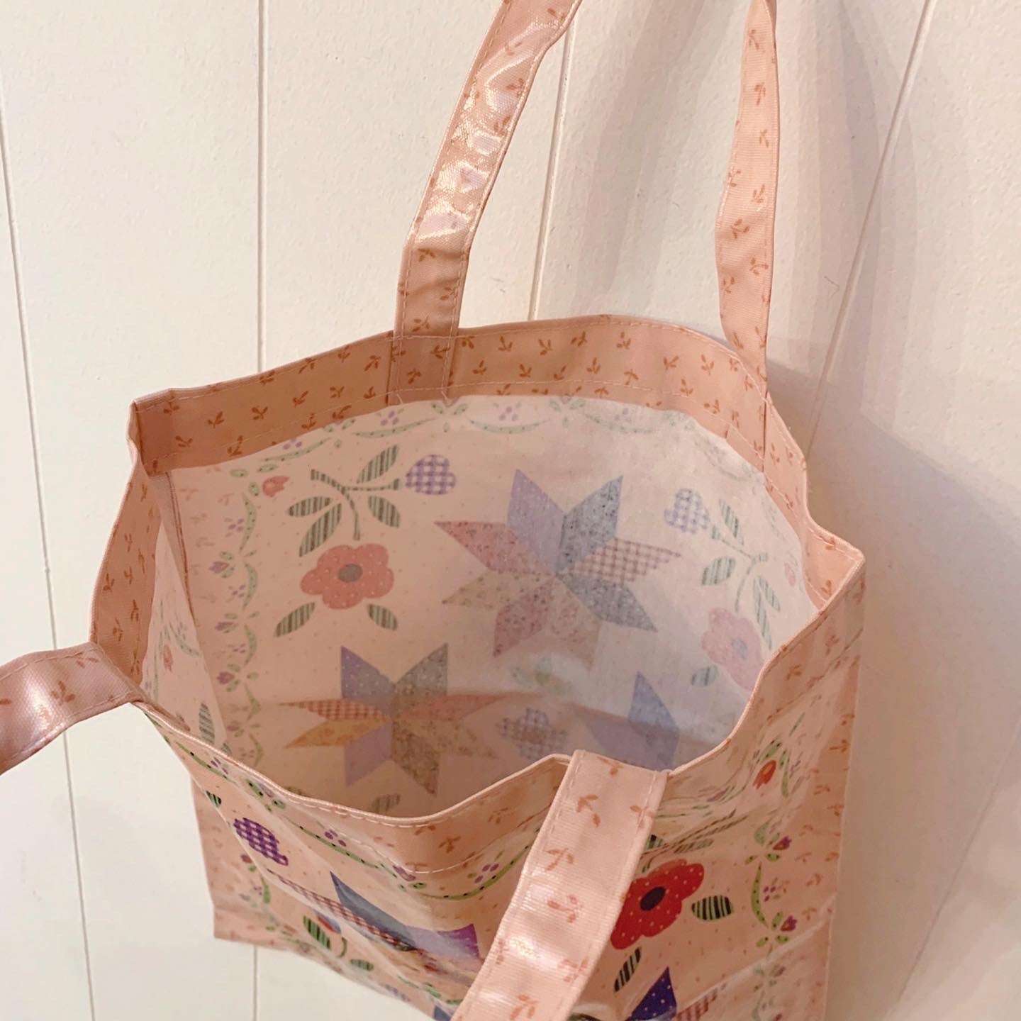 patchwork print tote bag