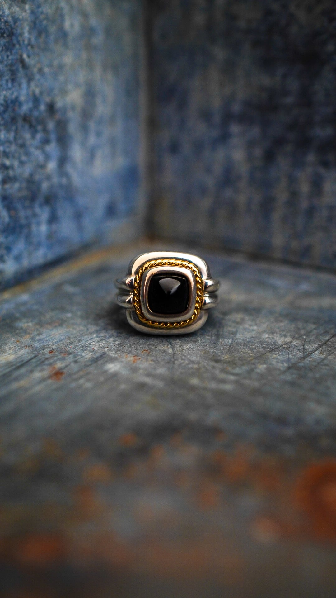 TIFFANY&Co しめれ 14Kxオニキス STERLING カフリンクス 