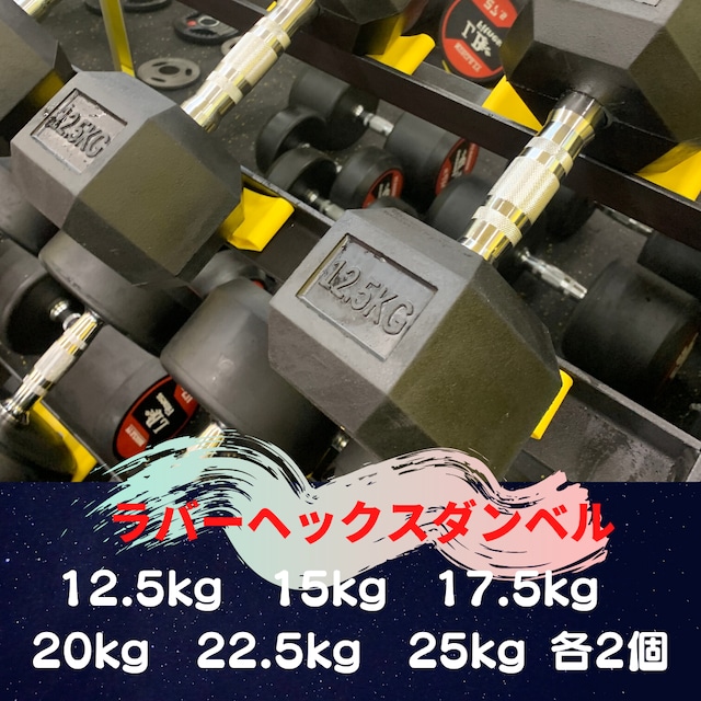 ラバーヘックスダンベル　12.5㎏から25㎏　計225㎏