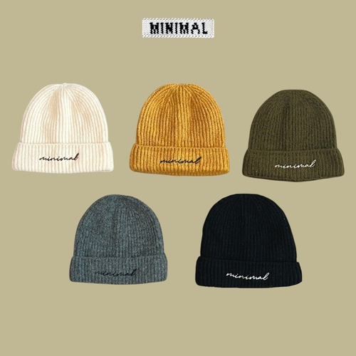 【ラス１】MINIMAL / Minimal embroidered beanie