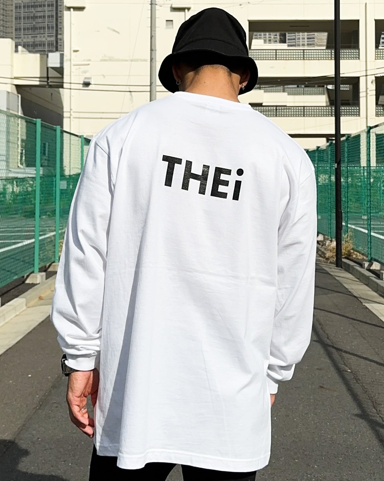 BASIC BACK PRINT LONG T-SHIRT - WHITE