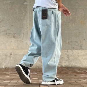 Wide taper street denim pants 1349
