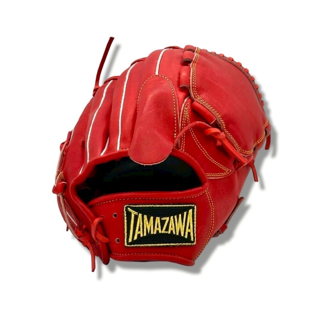 【軟式】玉澤 投手用(ピッチャー用) グローブ TG-R11AD型 本体Rオレンジ 紐同色|タマザワ