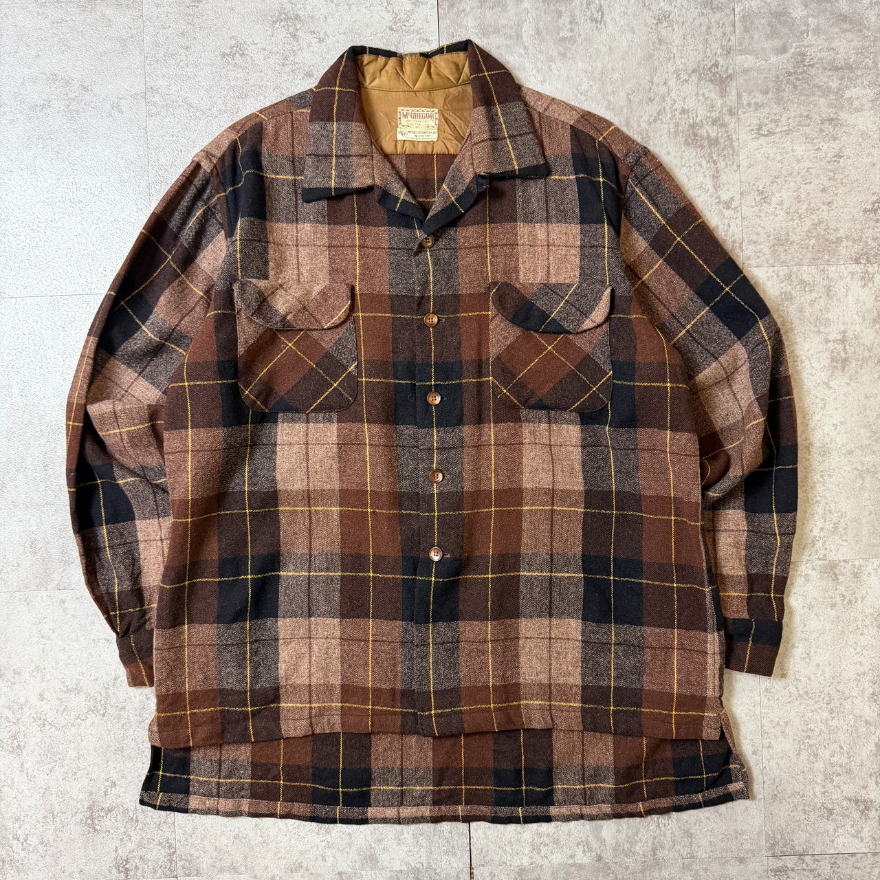 〜60's McGREGOR Wool Open-Collar Shirt 60年代 アメリカ オープンカラーシャツ ボードシャツ ヴィンテージ ビンテージ  TT2026-0047 - 1
